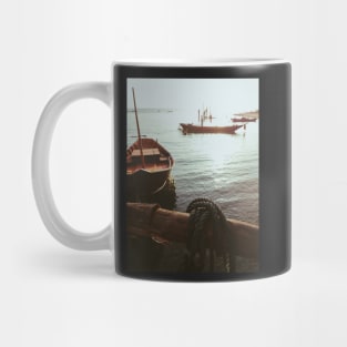 Boats at Sunset Mug